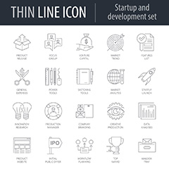 二十款创业和发展icon图标矢量素材