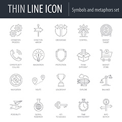 二十款符号和隐喻icon图标矢量素材