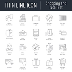 二十款购物零售icon图标矢量素材