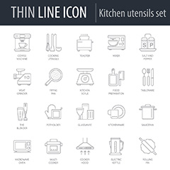 二十款厨具icon图标矢量素材