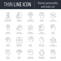 二十款人类个性和特质icon图标矢量素材