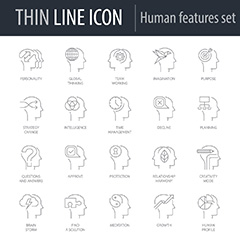 二十款人类特征icon图标矢量素材
