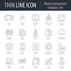 二十款重工业和电力工业icon图标矢量素材