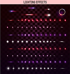 紫色光效光线设计矢量素材