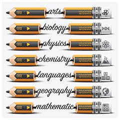 英文铅笔信息图表矢量素材