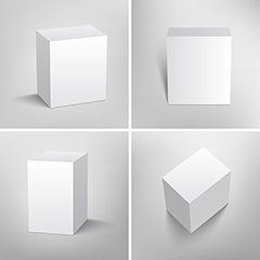 白色方块包装盒设计矢量素材
