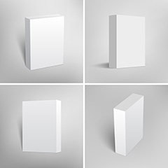 长方形立体包装盒设计矢量素材