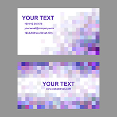 紫色马赛克名片设计矢量素材