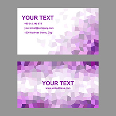 紫色晶格化名片设计矢量素材