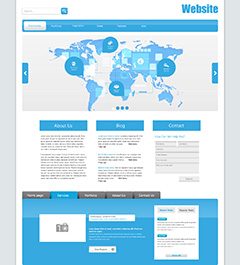 蓝色商务网页设计矢量素材