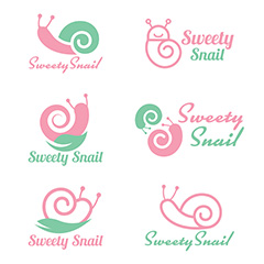 粉色蜗牛企业LOGO设计矢量素材