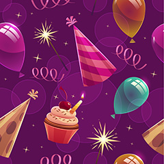 紫色创意生日背景矢量素材