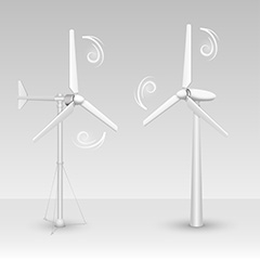 风力发电机矢量素材