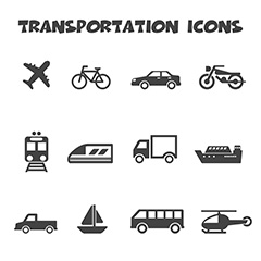 简约交通运输工具图标矢量素材