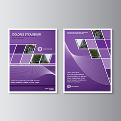 优雅紫色画册封面设计矢量素材