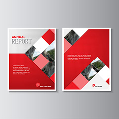 红色方块背景报告封面设计矢量素材