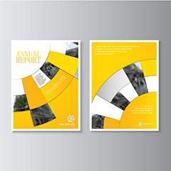 明艳黄色宣传手册封面设计矢量素材