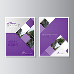 优雅紫色企业宣传手册封面设计矢量