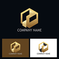 立体企业logo设计矢量素材