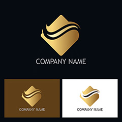 优雅金色企业标志设计矢量素材