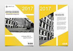 黄色商务画册设计矢量素材