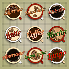 古典咖啡标签图标设计矢量素材