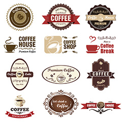 个性咖啡标签图标设计矢量素材