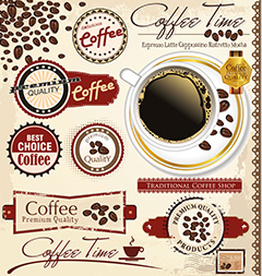创意咖啡元素图标设计矢量素材
