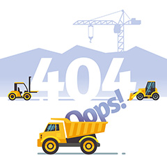 工程车404网页损坏设计矢量素材