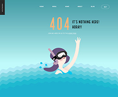 游泳404网页损坏设计矢量素材