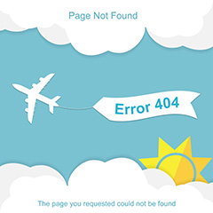 飞机404网页损坏设计矢量素材