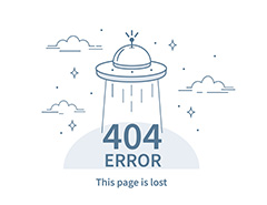 飞碟404网页损坏设计矢量素材