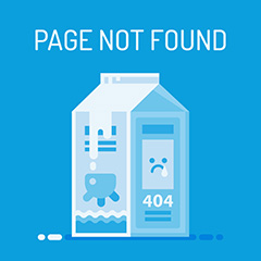 牛奶404网页损坏设计矢量素材