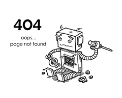 机器人404网页损坏设计矢量素材
