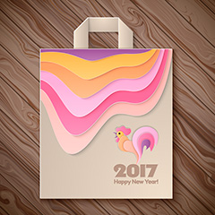 包装袋创意公鸡2017年设计矢量素材