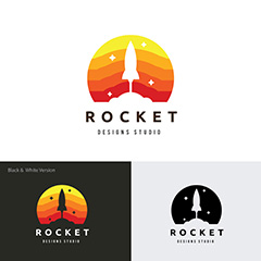 火箭形状企业logo标志矢量素材