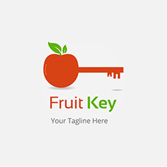 创意水果和钥匙拼合矢量素材