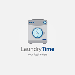 创意洗衣机时钟设计矢量素材