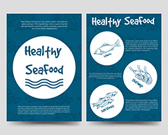 创意卡通海洋食品海报矢量素材