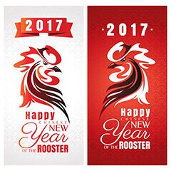 2017年中国新年节日海报矢量素材（二）