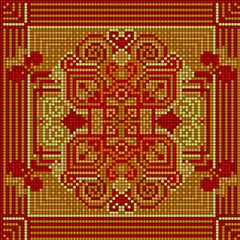 中国传统文化刺绣背景矢量素材
