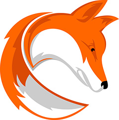 橙色狐狸头部标志素材