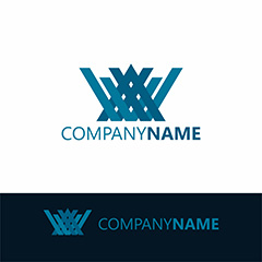 蓝色商务公司logo设计矢量素材