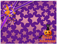 紫色五角星主题万圣节背景矢量素材