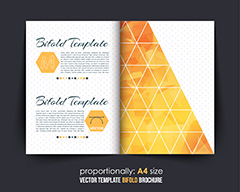 橘黄色低面几何图形企业宣传画册矢量素材