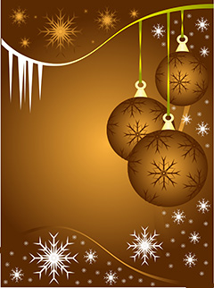深棕色圣诞节挂饰背景矢量素材