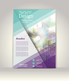蓝紫小清新企业宣传画册封面设计矢量素材