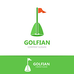 绿色高尔夫公司标志设计矢量素材
