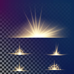 五种形状个性的舞台光效矢量素材