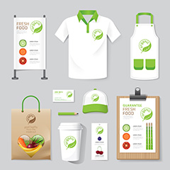 果绿色环保公司包装VI设计矢量素材